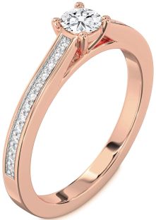 Diamond Rose Gold Round Pave Promise Ring