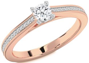 Diamond White Rose Gold Round Promise Ring