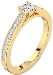 Diamond Gold Round Pave Promise Ring