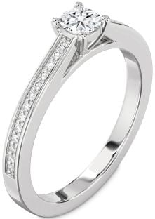 Diamond Platinum Round Pave Promise Ring