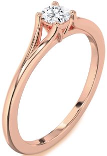 Diamond Rose Gold Round Promise Ring