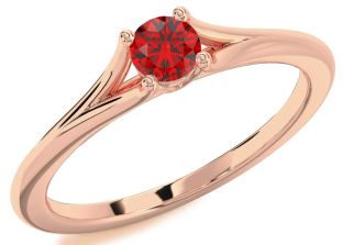 Ruby Rose Gold Silver Round Promise Ring