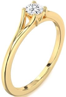 Diamond Gold Round Promise Ring