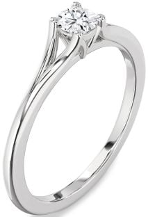 Diamond Platinum Round Promise Ring