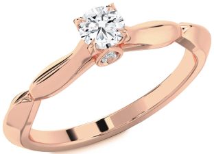 Diamond Rose Gold Round Promise Ring
