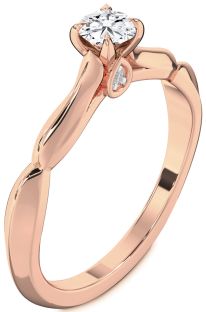 Diamond Rose Gold Round Promise Ring