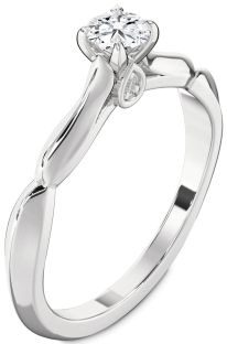 Diamond Platinum Round Promise Ring