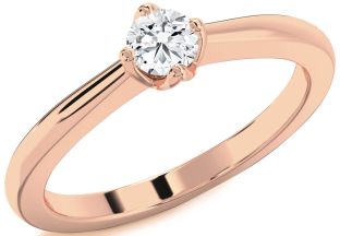 Diamond Rose Gold Round Promise Ring