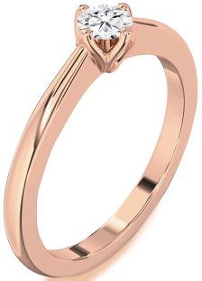 Diamond Rose Gold Round Promise Ring