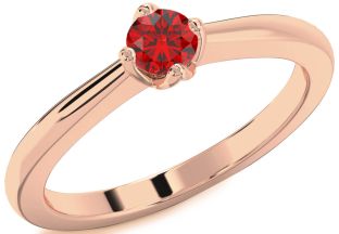 Ruby Rose Gold Round Promise Ring
