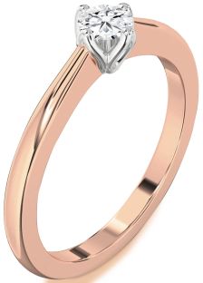 Diamond White Rose Gold Round Promise Ring