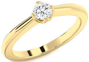 Diamond Gold Round Promise Ring
