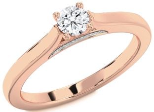 Diamond Rose Gold Round Promise Ring
