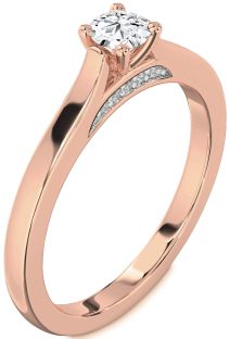 Diamond Rose Gold Round Promise Ring