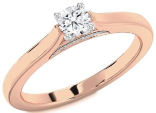 Diamond White Rose Gold Round Promise Ring