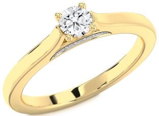 Diamond Gold Round Promise Ring