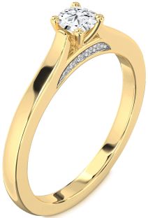 Diamond Gold Round Promise Ring