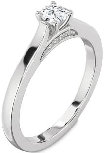 Diamond Platinum Round Promise Ring