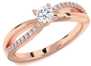 Diamond Rose Gold Round Promise Ring