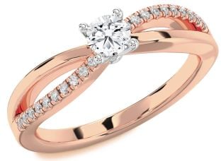 Diamond White Rose Gold Round Promise Ring