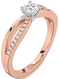 Diamond White Rose Gold Round Promise Ring