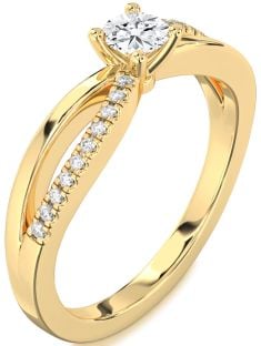 Diamond Gold Round Promise Ring