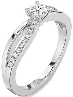 Diamond Platinum Round Promise Ring
