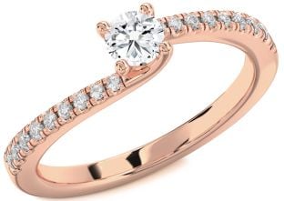 Diamond Rose Gold Round Promise Ring
