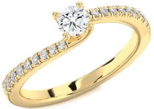 Diamond Gold Round Promise Ring