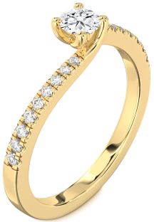 Diamond Gold Round Promise Ring