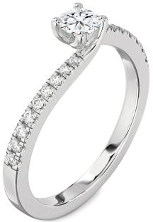 Diamond Platinum Round Promise Ring