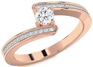 Diamond Rose Gold Round Promise Ring