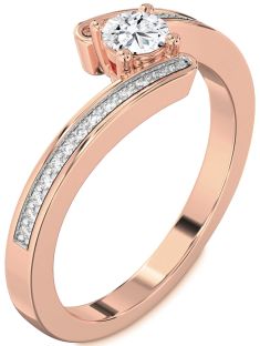 Diamond Rose Gold Round Promise Ring