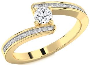 Diamond Gold Round Promise Ring