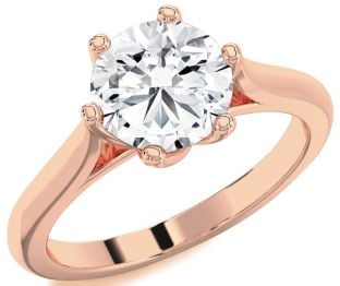Diamond Rose Gold Round Solitaire Engagement Ring