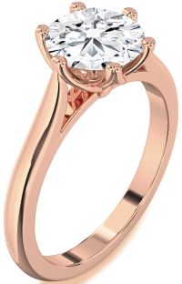 Diamond Rose Gold Round Solitaire Engagement Ring