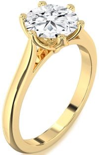 Diamond Gold Round Solitaire Engagement Ring
