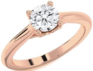 Diamond Rose Gold Round Solitaire Engagement Ring