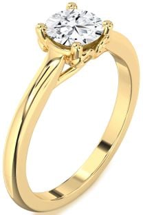 Diamond Gold Round Solitaire Engagement Ring