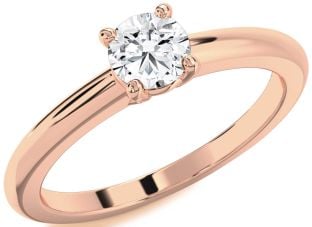 Diamond Rose Gold Round Solitaire Engagement Ring