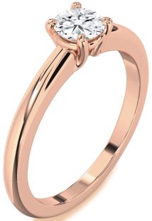 Diamond Rose Gold Round Solitaire Engagement Ring