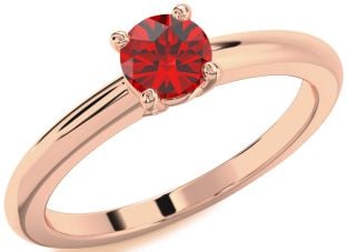 Ruby Rose Gold Round Solitaire Engagement Ring