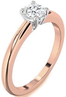 Diamond White Rose Gold Round Solitaire Engagement Ring