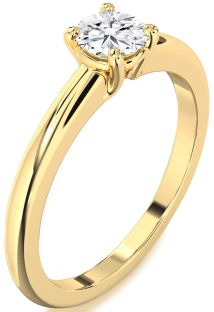 Diamond Gold Round Solitaire Engagement Ring