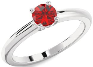 Ruby White Gold Round Solitaire Engagement Ring