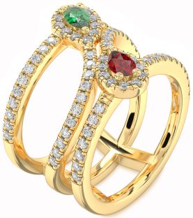 Diamond Gold Pear Two Stone Promise Ring