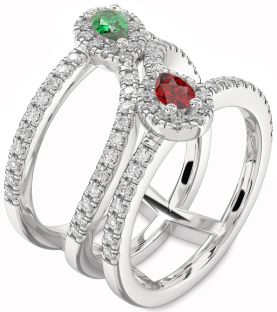 Diamond Platinum Pear Two Stone Promise Ring