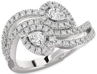 Diamond White Gold Pear Two Stone Ring