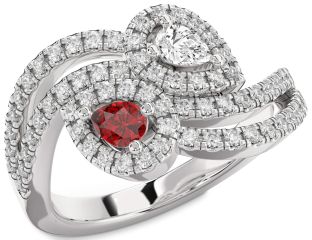 Diamond Platinum Pear Two Stone Promise Ring