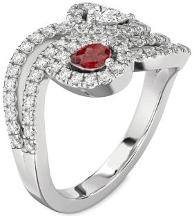 Diamond Platinum Pear Two Stone Promise Ring